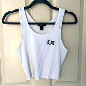 White L.A. Crop Tank